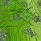 GREEN SHADED PURE PLATINUM CHIFFON HAND EMBROIDERED SAREE EMBELLISHED WITH SEQUINS WORK ( DELIVERY IN 25-30 DAYS ) - Kothari Sons