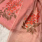 PINK COLOUR TANT DHAKAI JAMDANI UNSTITCHED SUIT WITHOUT BOTTOM ( DRESS MATERIAL )