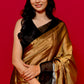 GOLDEN COLOUR CHANDERI TISSUE HANDLOOM SAREE WITH MATCHING BLOUSE