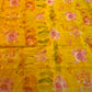YELLOW COLOUR SHADED SEMI CHIFFON FLORAL PRINTED SAREE