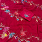 HOT PINK COLOUR PURE PLATINUM HAND EMBROIDERED CHIFFON SAREE EMBELLISHED WITH ZARI & RESHAM WORK ( DELIVERY IN 25-30 DAYS ) - Kothari Sons
