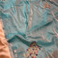 SKY BLUE COLOUR CHANDERI TISSUE HAND EMBROIDERED SAREE EMBELLISHED WITH SEQUINS & CUTDANA WORK