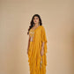 YELLOW COLOUR FOUR IN ONE COMBO DRESS - CROP TOP, SAREE, PLAZZO & JACKET, THIS UNIQUE VERSATILE DRESS CAN BE WORN IN MANY STYLE