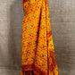 MUSTARD COLOUR KALAMKARI PRINT FRENCH KNOT EMBROIDERED SAREE