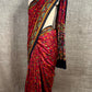 RED COLOUR SEMI SILK FRENCH KNOT EMBROIDERED SAREE