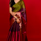 MULTI COLOUR CHANDERI TISSUE HANDLOOM SAREE WITH MATCHING BLOUSE