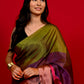 MULTI COLOUR CHANDERI TISSUE HANDLOOM SAREE WITH MATCHING BLOUSE