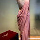 MAUVE COLOUR SHIMMER READYMADE SAREE WITH EMBROIDERED BLOUSE EMBELLISHED WITH CUTDANA WORK