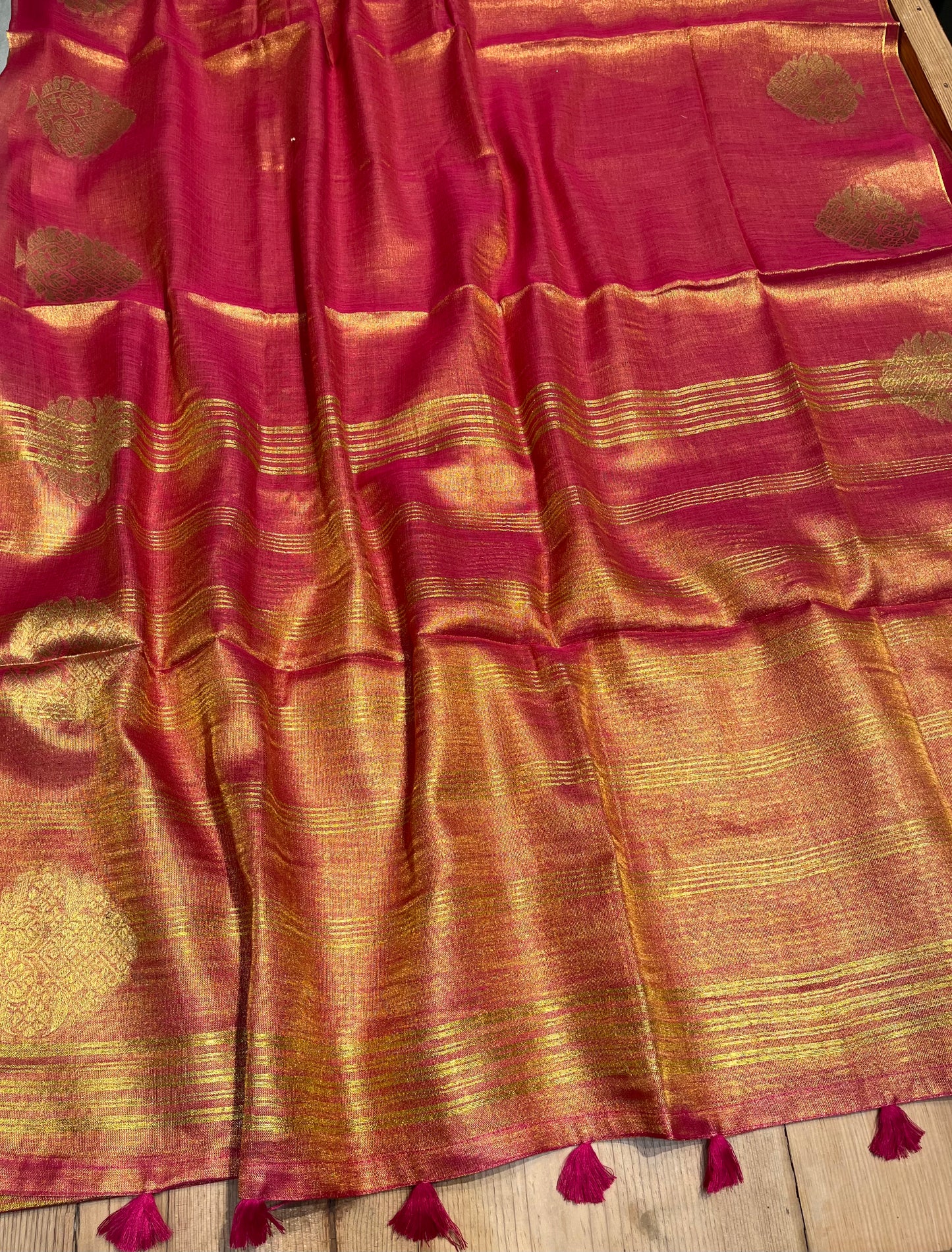 PINK COLOUR TISSUE SAREE