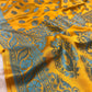 MUSTARD COLOUR CHINON BANARASI SAREE EMBELLISHED WITH RESHAM WEAVE