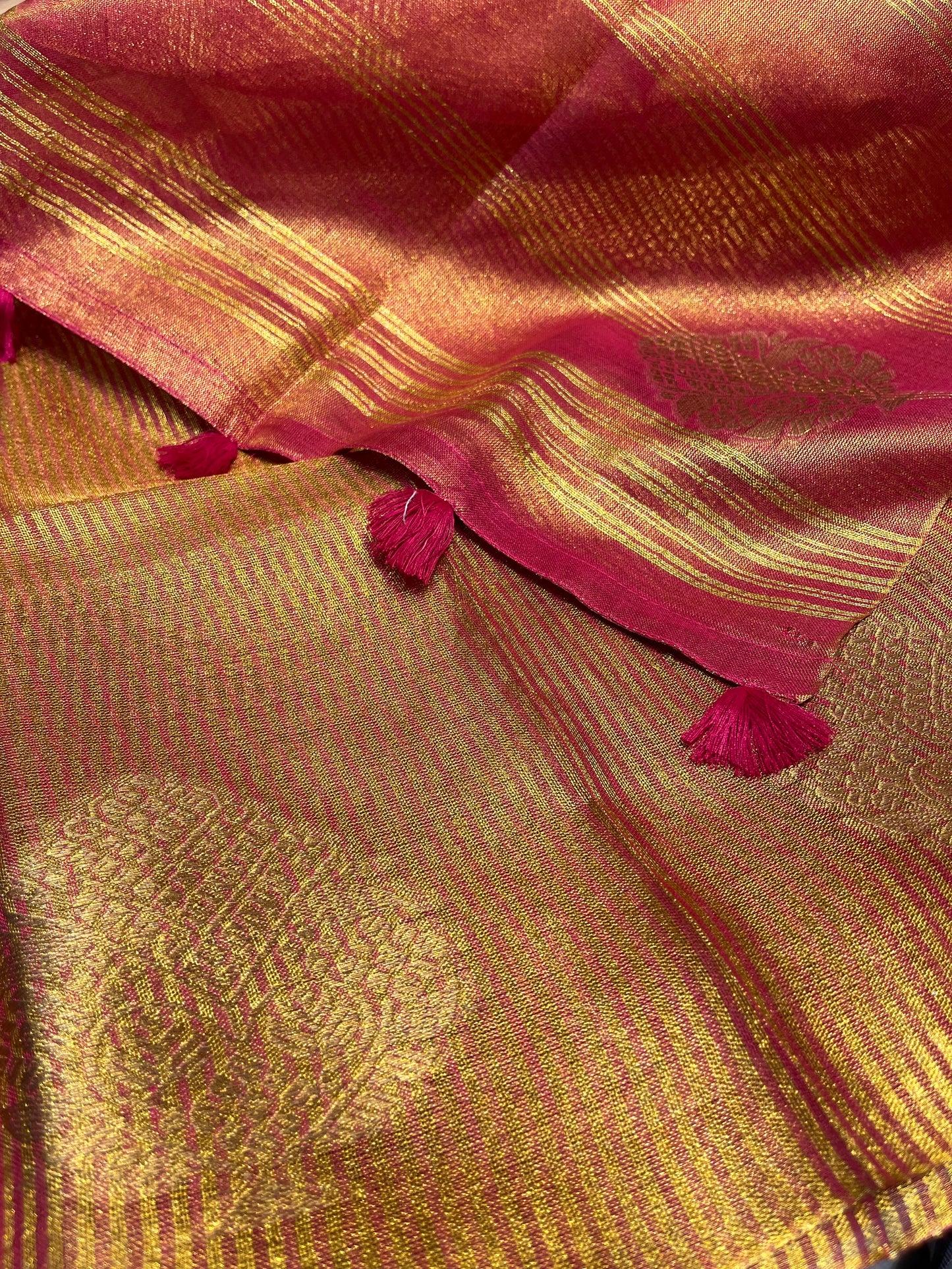 PINK COLOUR TISSUE SAREE