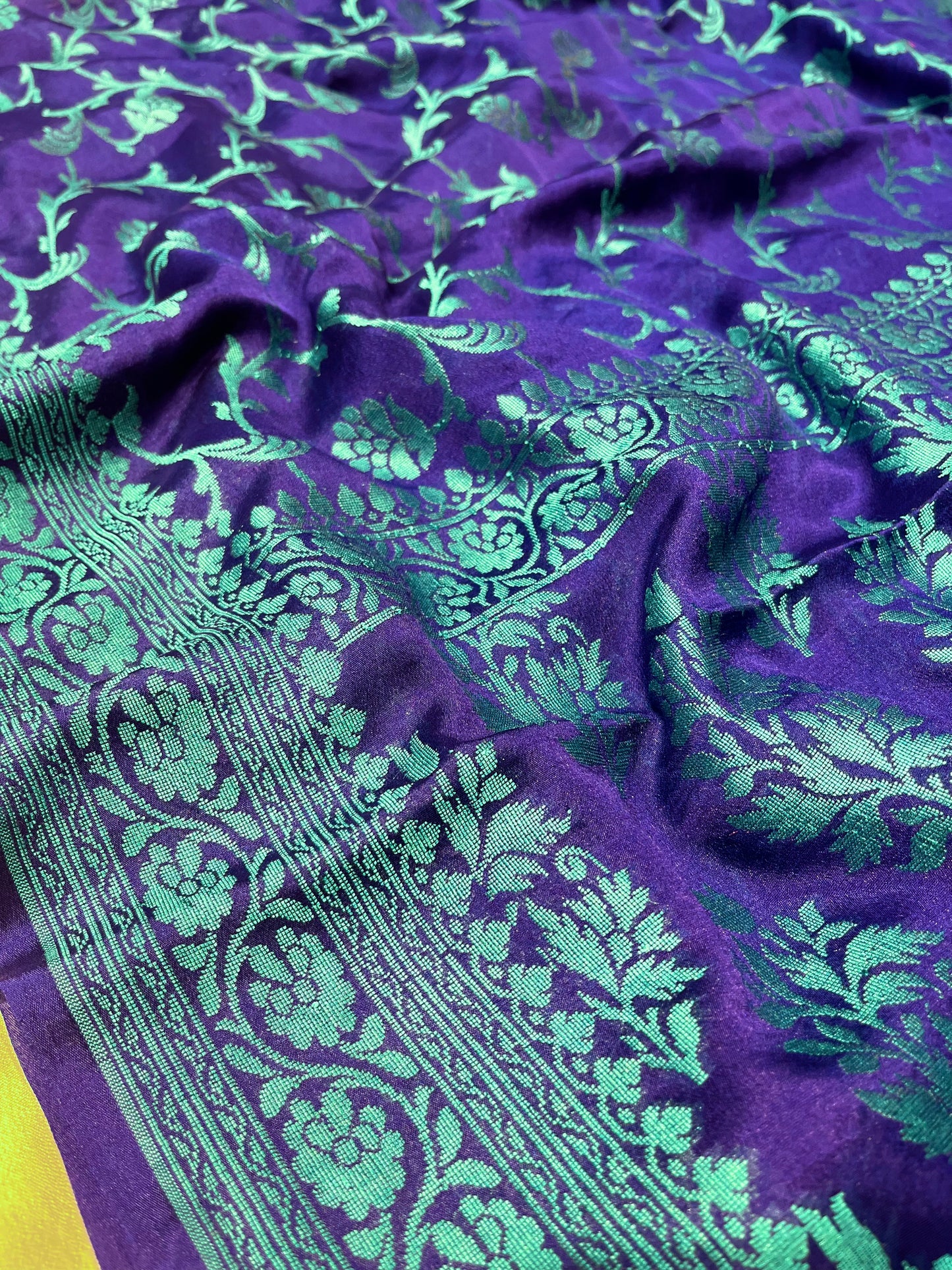 BLUE COLOUR CHINON BANARASI SAREE EMBELLISHED WITH RESHAM WEAVE