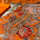 ORANGE COLOUR CHINON PRINTED UNSTITCHED SUIT WITH ORGANZA TISSUE DUPATTA EMBELLISHED WITH SEQUINS & ZARI WORK