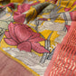 (DELIVERY IN 25 DAYS) MUSTARD COLOUR TUSSAR SILK PRINTED SAREE WITH ZARI BORDER