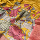 (DELIVERY IN 25 DAYS) MUSTARD COLOUR TUSSAR SILK PRINTED SAREE WITH ZARI BORDER