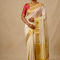 IVORY COLOUR ART TUSSAR SILK SAREE WITH CONTRAST PATOLA UNSTITCHED BLOUSE - Kothari Sons