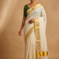 IVORY ART TUSSAR SILK SAREE WITH CONTRAST PATOLA UNSTITCHED BLOUSE - Kothari Sons
