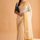 IVORY COLOUR ART TUSSAR SILK SAREE WITH CONTRAST PATOLA UNSTITCHED BLOUSE - Kothari Sons