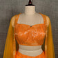 ORANGE COLOUR PALAZZO SET WITH CROP TOP BLOUSE & SHRUG EMBELLISHED WITH SEQUINS & CUTDANA WORK