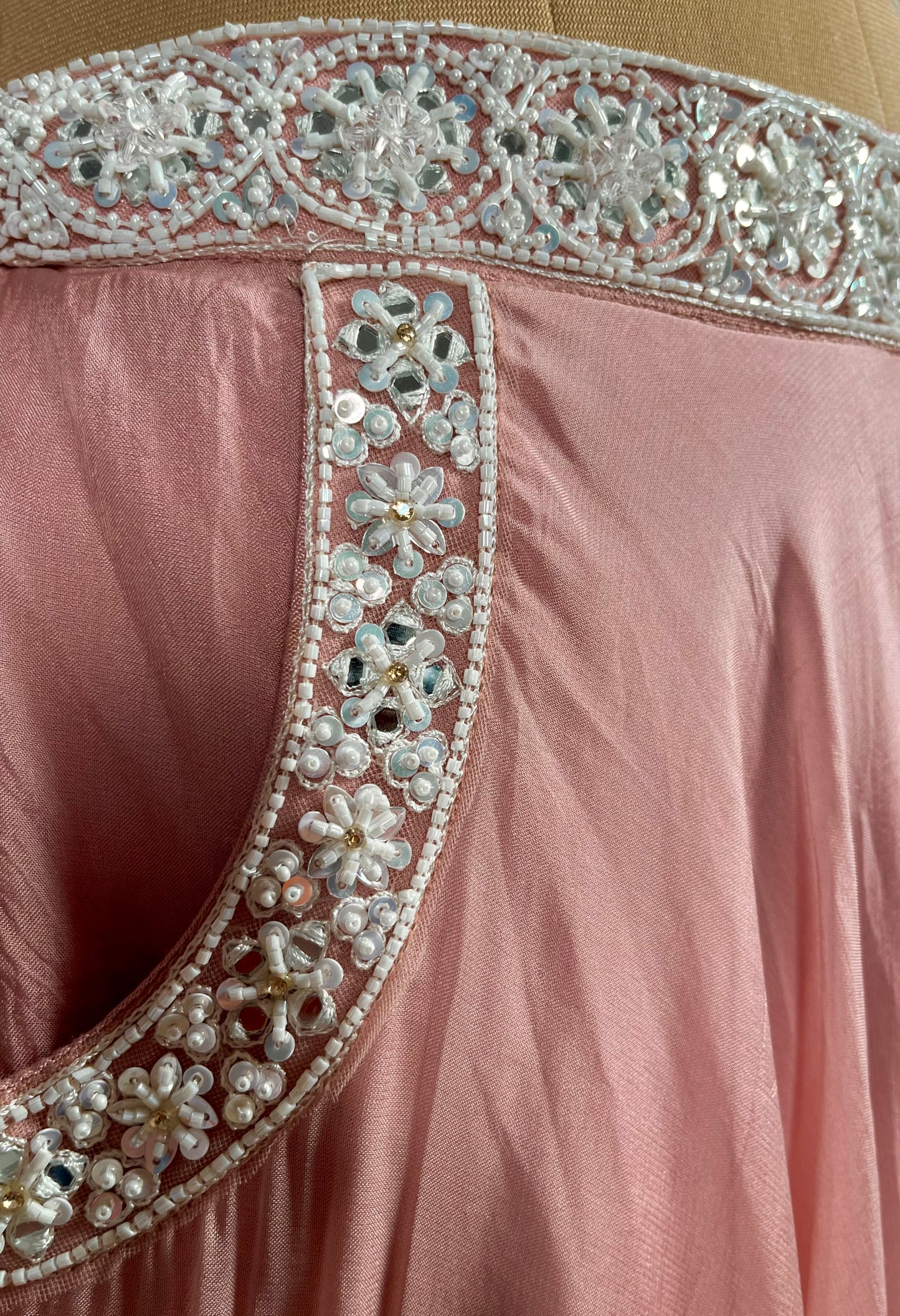 PINK COLOR ORGANZA CROP TOP WITH PLAZZO  EMBROIDERED & DUPATTA EMBELLISHED WITH PEARL, SEQUINS & CUTDANA WORK