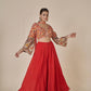 ORANGE COLOUR INDOWESTERN DRESS PALAZZO WITH EMBROIDERED CROP TOP