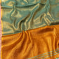 SEA GREEN COLOUR COTTON TISSUE GIFT SAREE