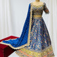 ROYAL BLUE COLOR EMBROIDRED BANARSI LEHNGA