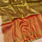 GOLDEN COLOUR COTTON TISSUE GIFT SAREE