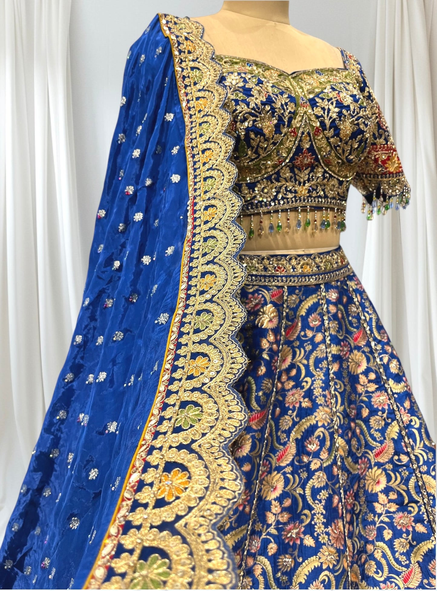 ROYAL BLUE COLOR EMBROIDRED BANARSI LEHNGA