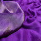 PURPLE COLOUR CHIFFON SAREE WITH CREPE TISSUE UNSTITCHED BLOUSE - Kothari Sons