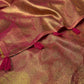 PINK COLOUR COTTON TISSUE SAREE EMBELLISHED WITH ZARI BUTA