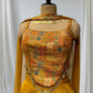 MUSTARD COLOUR INDOWESTERN DRESS PLAZZO WITH CROP TOP & DUPATTA