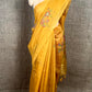 MUSTARD COLOUR JAMDANI MUSLIN SAREE WITH CONTRAST BLOUSE