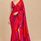RED COLOUR PURE SATIN SILK PRINTED SAREE