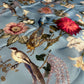 POWDER BLUE COLOUR PURE SATIN SILK PRINTED SAREE
