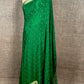 GREEN COLOUR CHINON MIRROR WORK SAREE