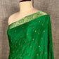 GREEN COLOUR CHINON MIRROR WORK SAREE