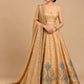 BEIGE COLOUR BANARASI LEHENGA WITH DUPATTA & MONOTONE UNSTITCHED BLOUSE EMBELLISHED WITH ZARI WEAVE BY SIDDHAIKA