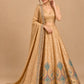 BEIGE COLOUR BANARASI LEHENGA WITH DUPATTA & MONOTONE UNSTITCHED BLOUSE EMBELLISHED WITH ZARI WEAVE BY SIDDHAIKA