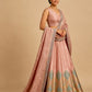 BLUSH PINK BANARASI LEHENGA WITH DUPATTA & MONOTONE UNSTITCHED BLOUSE EMBELLISHED WITH ZARI WEAVES BY SIDDHAIKA