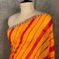 MUSTARD COLOUR CHIFFON LEHARIYA SAREE EMBELLISHED WITH CUTDANA WORK