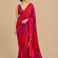 RED COLOUR PURE SATIN SILK PRINTED SAREE - Kothari Sons