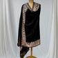 BLACK COLOR PASHMINA SHAWL WITH FLORAL EMBROIDERY