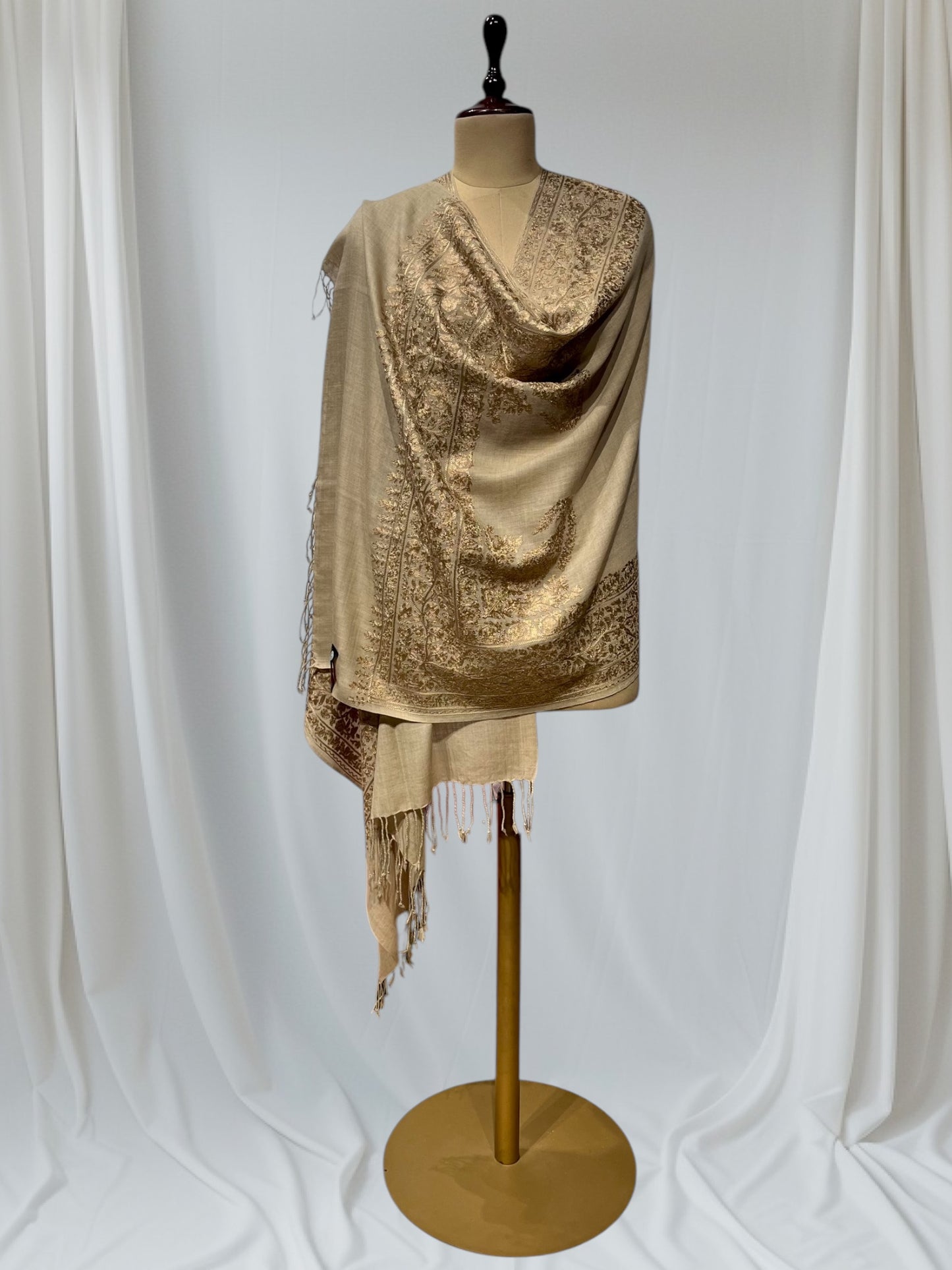 LIGHT BEIGE COLOR PASHMINA SHAWL