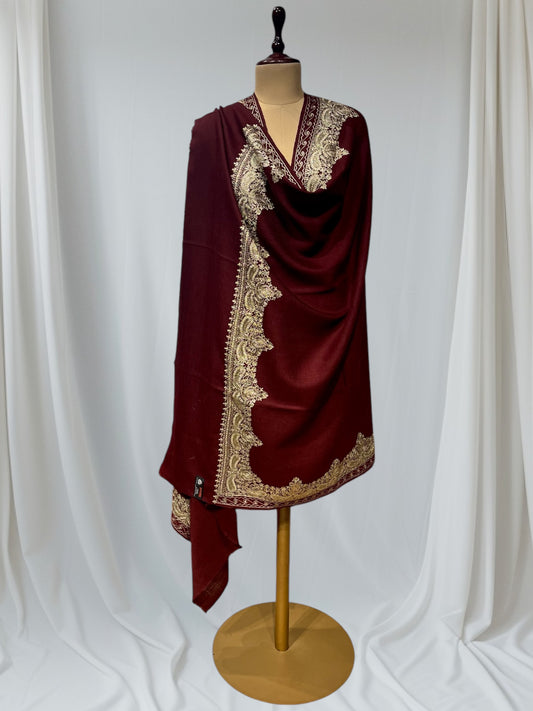 BURGUNDY COLOR PASHMINA SHAWL