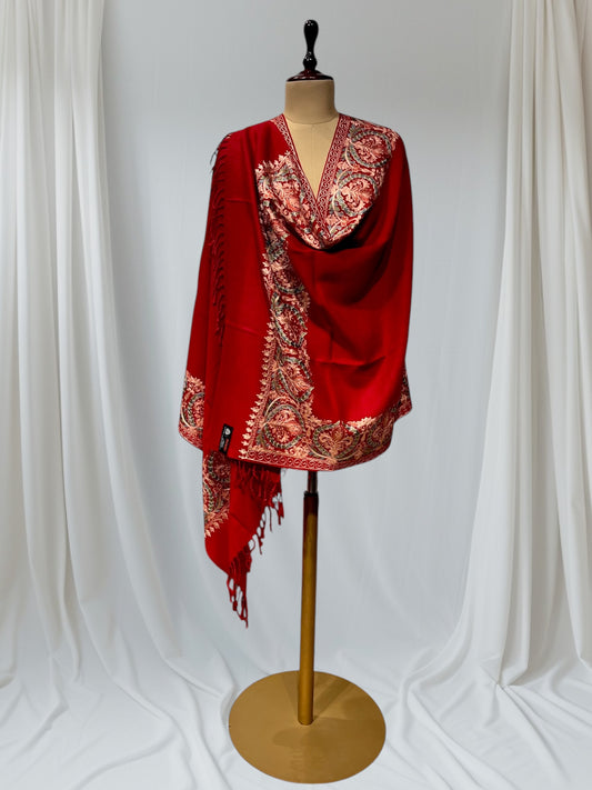 RED COLOR PASHMINA SHAWL