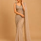 BEIGE COLOUR SEQUINS EMBROIDERED READYMADE BLOUSE SAREE EMBELLISHED WITH CUTDANA & SEQUINS WORK