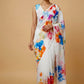 WHITE COLOUR PURE GEORGETTE PRINTED SAREE WITH UNSTITCHED BLOUSE ( DELIVERY IN 20-25 DAYS )