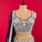 ( DELIVERY IN 25 DAYS )PURPLE COLOUR GEORGETTE EMBROIDERED LEHENGA WITH READYMADE BLOUSE EMBELLISHED WITH RESHAM & SEQUINS WORK