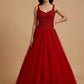 RED COLOUR HAND EMBROIDERED NET BALL GOWN EMBELLISHED WITH SEQUINS, CUTDANA & BEADS WORK